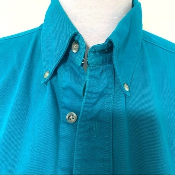 VTG Wrangler Mens Large Turquoise Button Up Long Sleeve Rodeo Cowboy Shirt - Picture 3 of 15